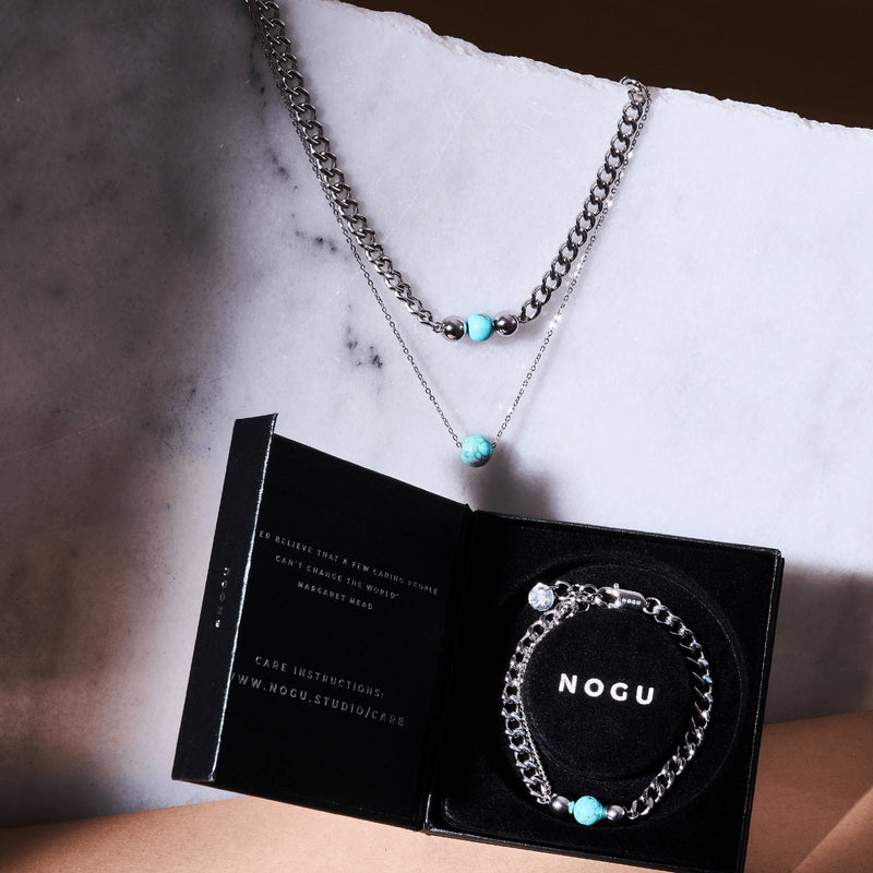 Turquoise x Silver | Gemstone Chain Bracelet