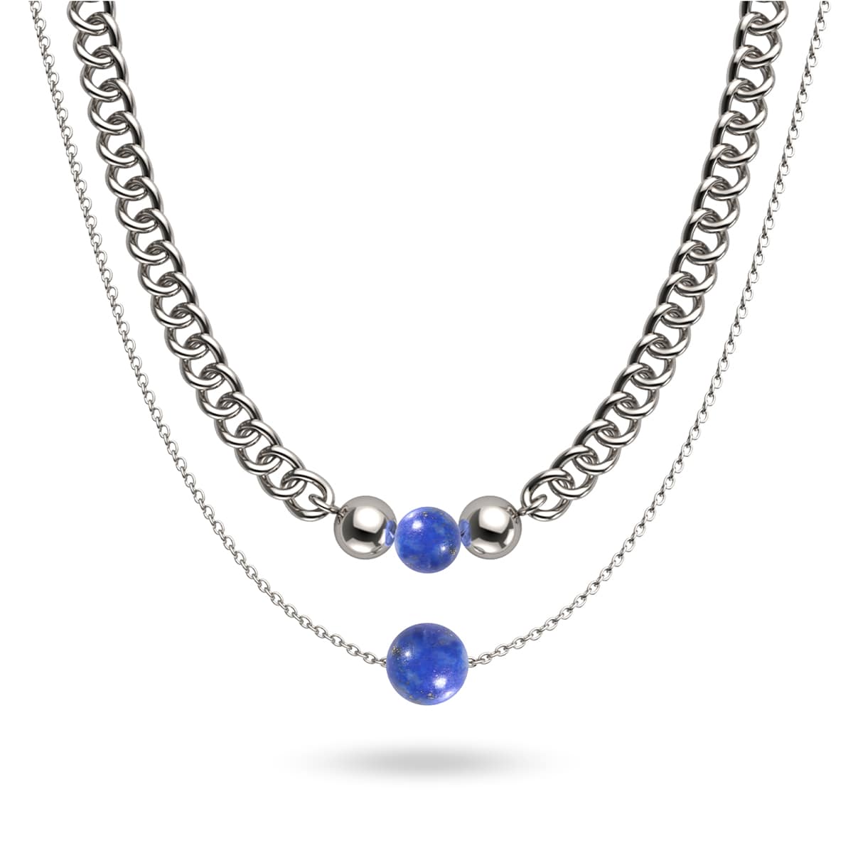 Lapis x Silver | Gemstone Chain Necklace