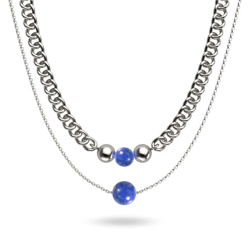 Lapis x Silver | Gemstone Chain Necklace
