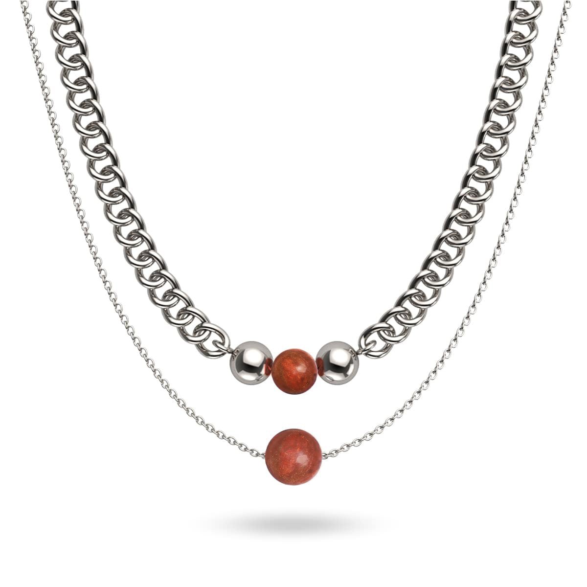 Red Jasper x Silver | Gemstone Chain Necklace