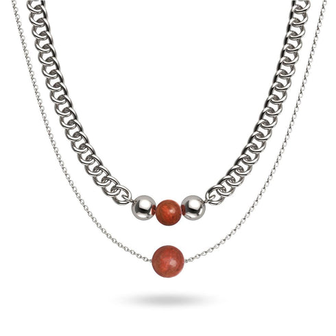 Red Jasper x Silver | Gemstone Chain Necklace