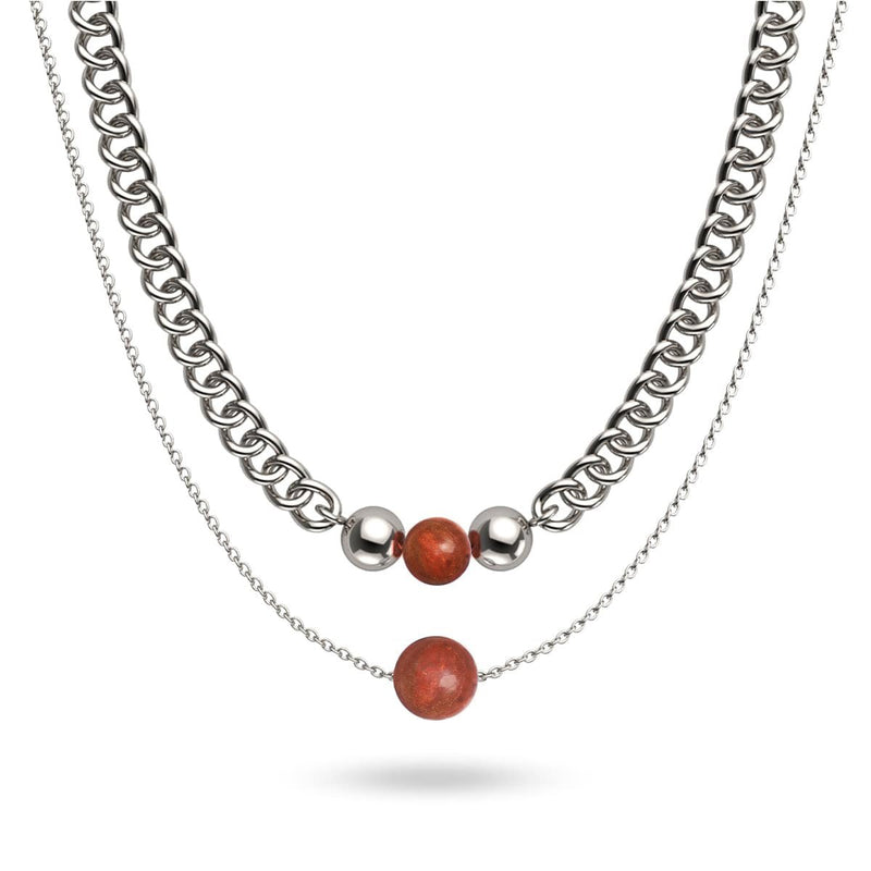 Red Jasper x Silver | Gemstone Chain Necklace