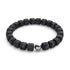 Black Agate | Silver | Gemstone Pebble Bracelet