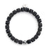 Black Agate | Silver | Gemstone Pebble Bracelet