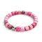 Fuchsia Agate | Silver | Gemstone Pebble Bracelet