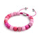 Fuchsia Agate | Silver | Gemstone Pebble Macrame Bracelet