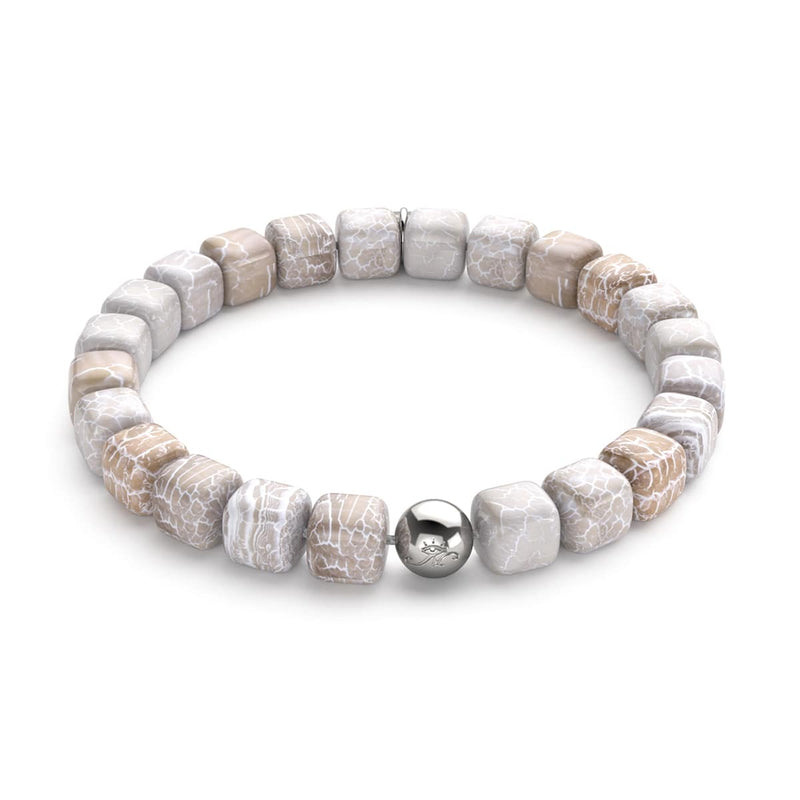 Grey Agate | Silver | Gemstone Pebble Bracelet
