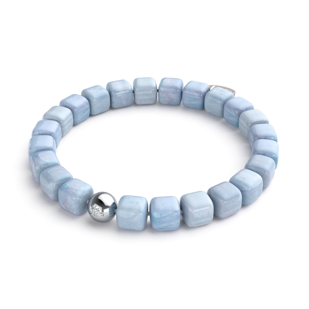 Light Blue Quartz | Silver | Gemstone Pebble Bracelet