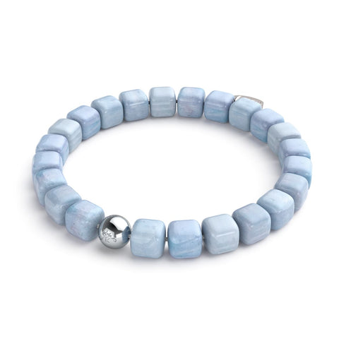 Light Blue Quartz | Silver | Gemstone Pebble Bracelet