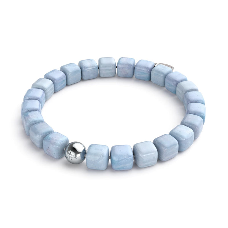 Light Blue Quartz | Silver | Gemstone Pebble Bracelet