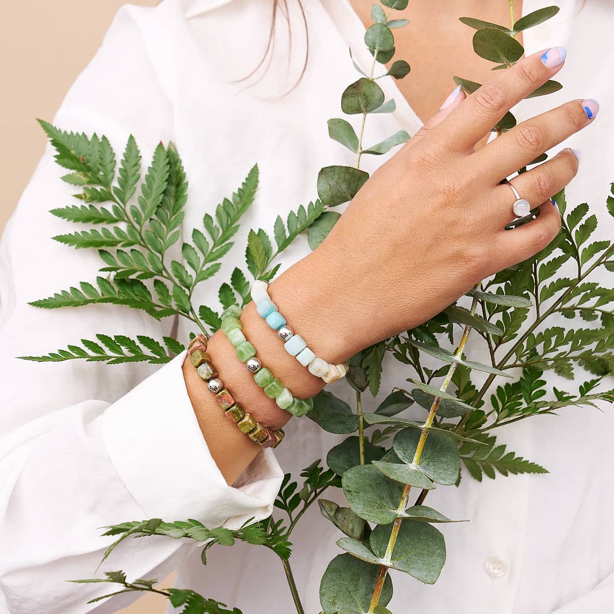 Morgan Quartz | Silver | Gemstone Pebble Bracelet