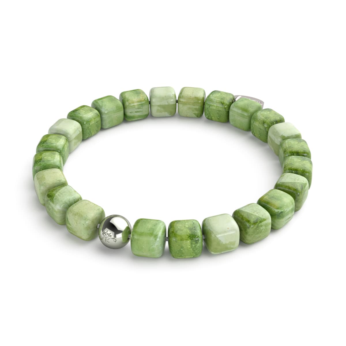 Olive Quartz | Silver | Gemstone Pebble Bracelet