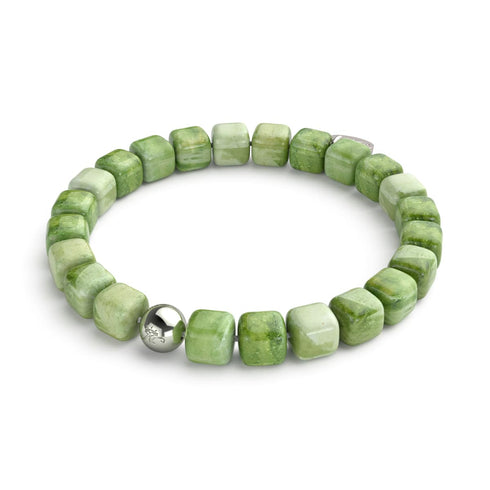 Olive Quartz | Silver | Gemstone Pebble Bracelet