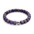 Purple Agate | Silver | Gemstone Pebble Bracelet