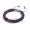 Purple Agate | Silver | Gemstone Pebble Macrame Bracelet