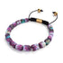 Purple Sea Stone | Gold | Gemstone Pebble Macrame Bracelet