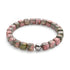 Unakite Jasper | Silver | Gemstone Pebble Bracelet
