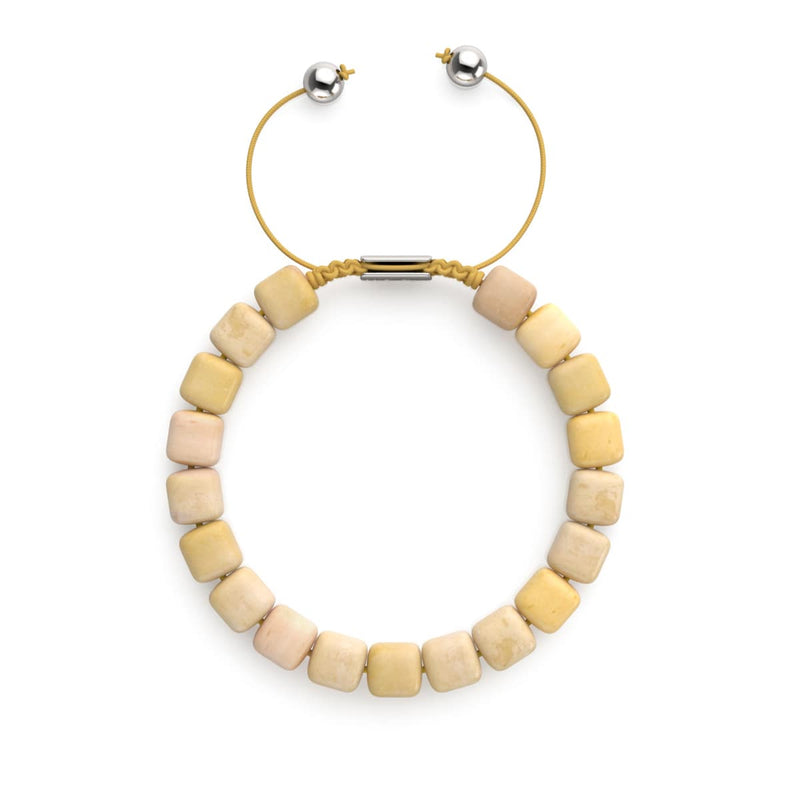 Yellow Quartz | Silver | Gemstone Pebble Macrame Bracelet