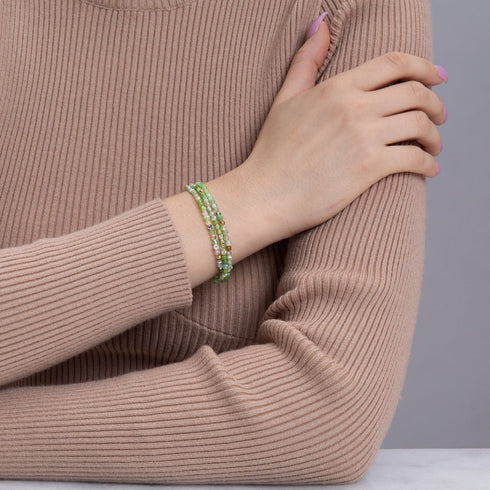 Green Agate | .925 Sterling Gold Vermeil | Gemstone Wrap