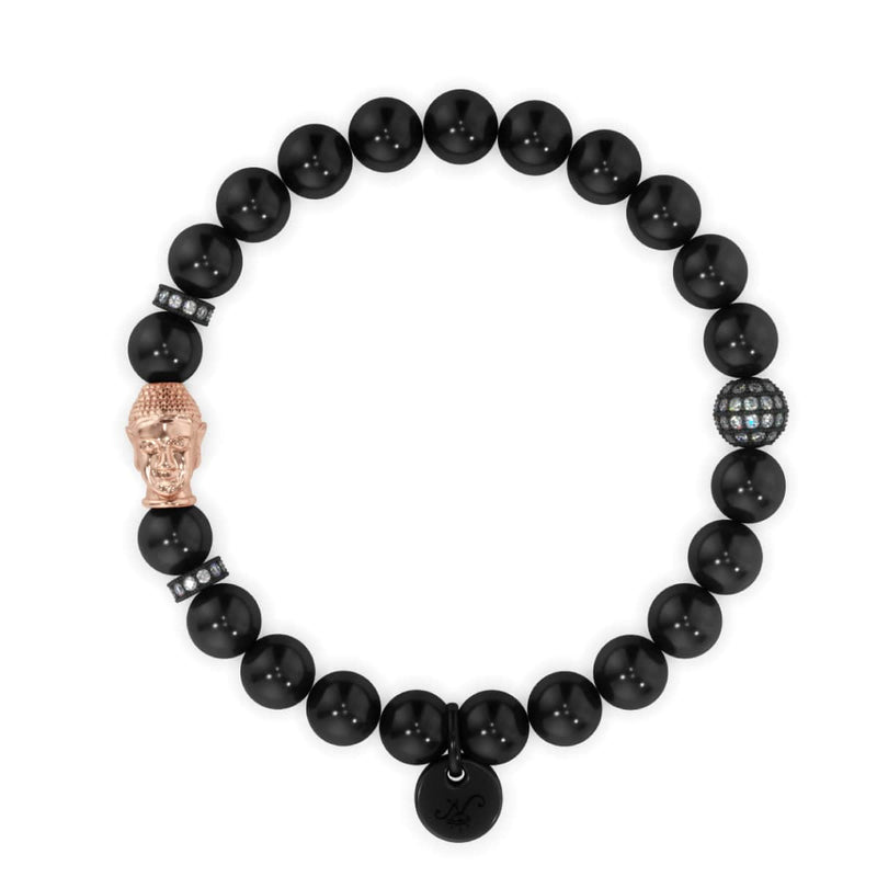 Gunmetal and 18k Rose Gold | Gilded Buddha Bracelet