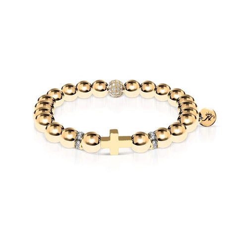 18k Gold | Gilded Cross Bracelet