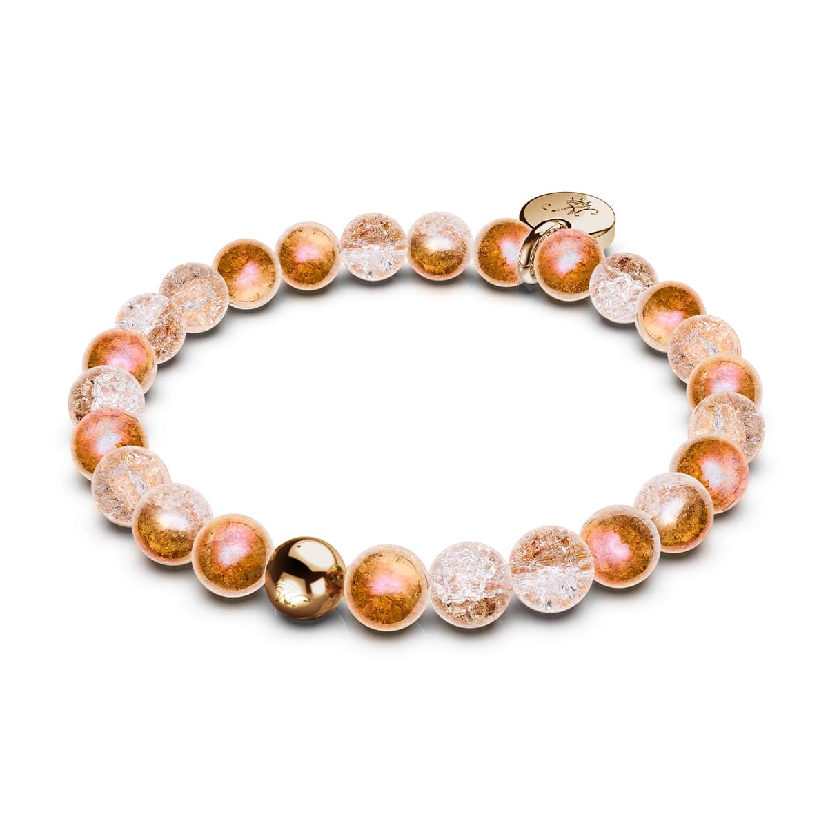 Rose Chrome x Caramel Glitter Glass Bracelet