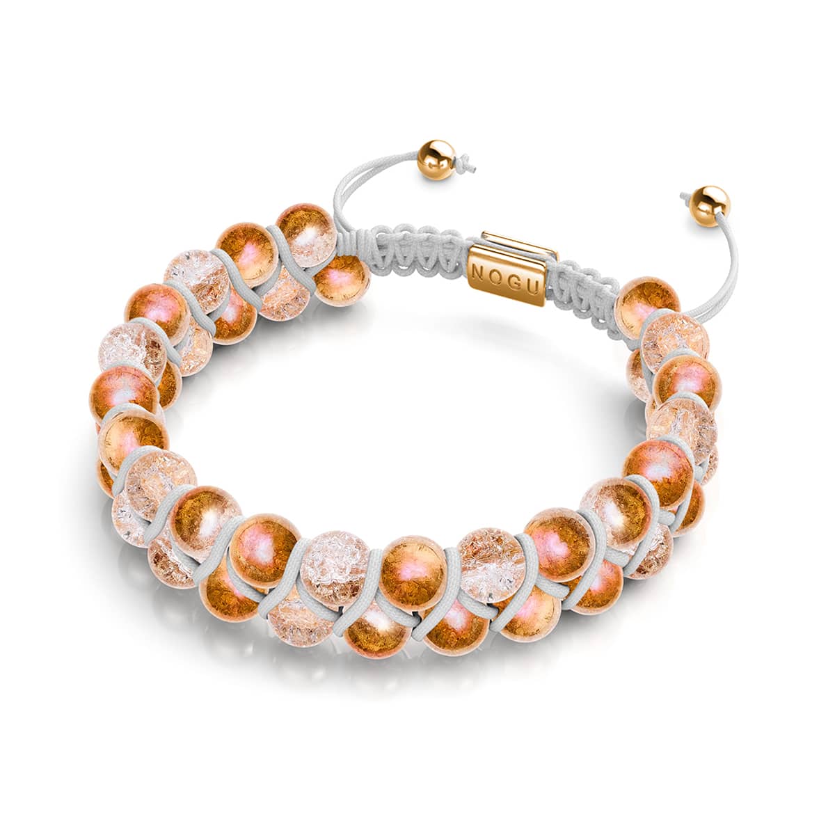 Rose Chrome x Caramel | Glitter Glass Double Bracelet
