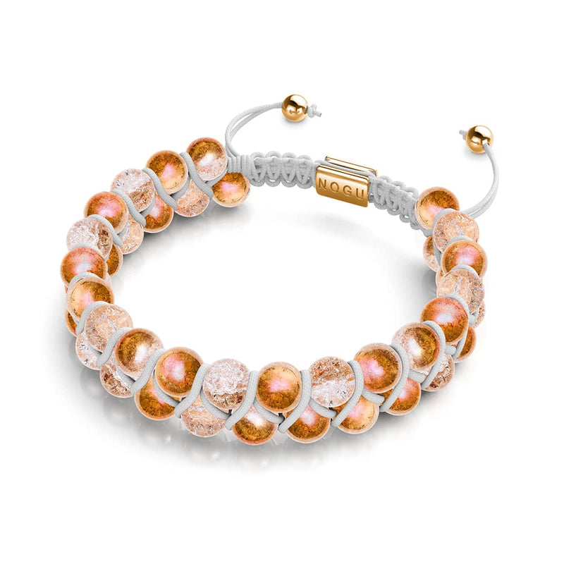 Rose Chrome x Caramel | Glitter Glass Double Bracelet