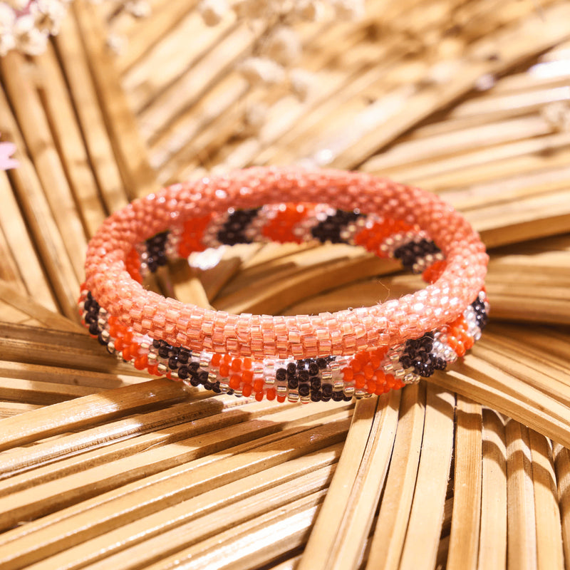 Clementine Wave | Himalayan Glass Bead Bracelet