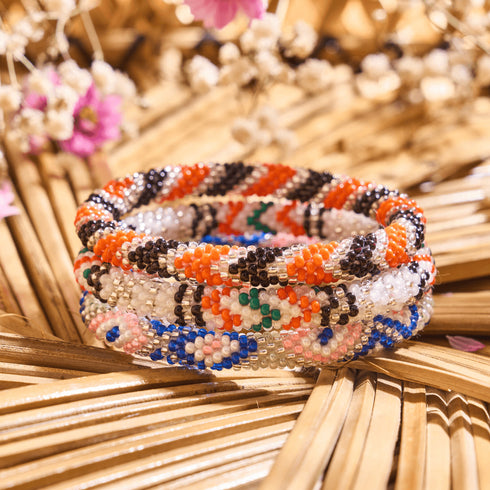 Hawaiian Desert Lilly | Himalayan Glass Bead Bracelet