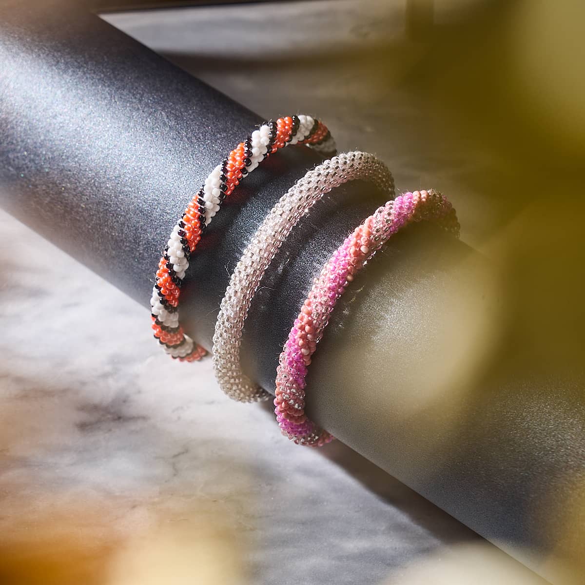 Pink Dolphin | Himalayan Glass Bead Bracelet