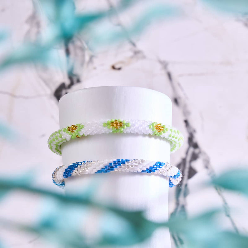 Pistachio Dream | Himalayan Glass Bead Bracelet