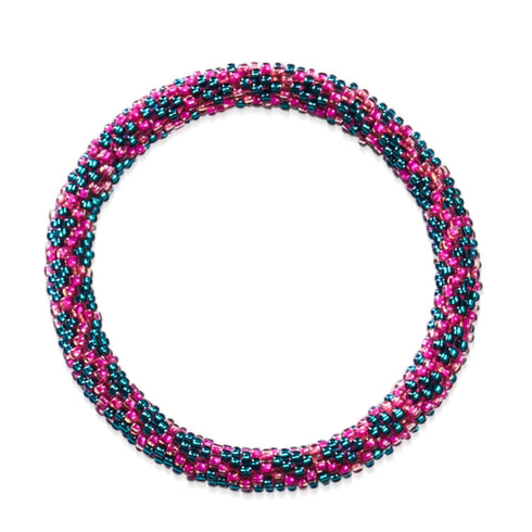 Raspberry Jungle | Himalayan Glass Bead Bracelet