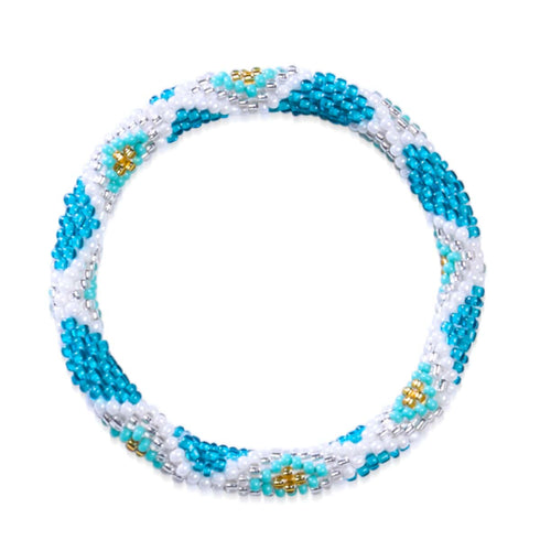 Seafoam Crashing | Himalayan Glass Bead Bracelet