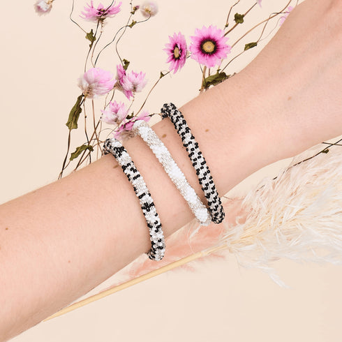 Shimmering Salt Flats | Himalayan Glass Bead Bracelet