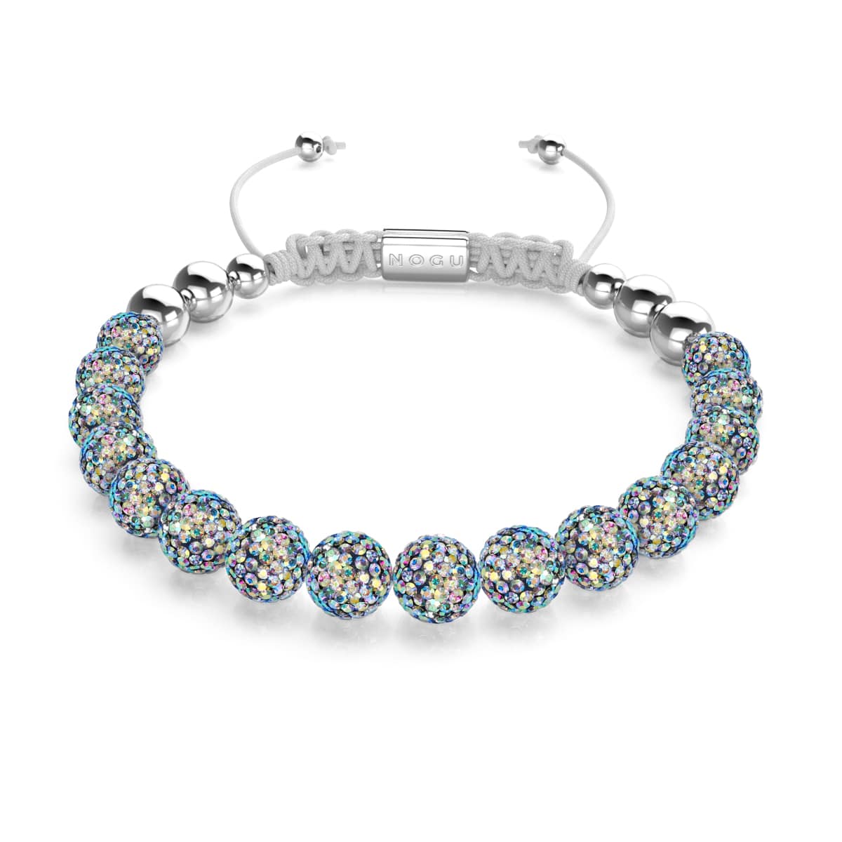 Midnight Confetti | Silver x White | Kikiballa Bracelet