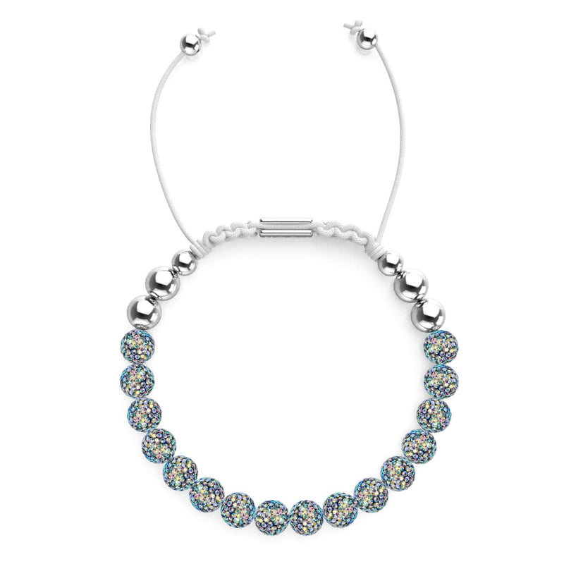 Midnight Confetti | Silver x White | Kikiballa Bracelet