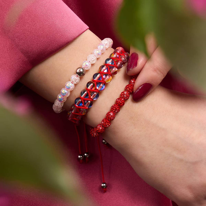 Mini Ruby Kikiballa Crystal x Red String Bracelet