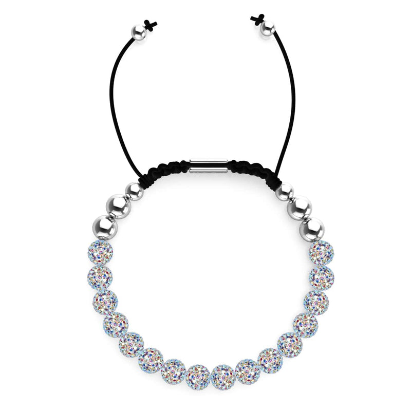 Rainbow Confetti | Silver x Black | Kikiballa Bracelet