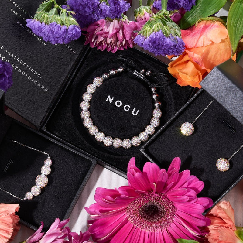 Rainbow Confetti | Silver x Black | Kikiballa Bracelet