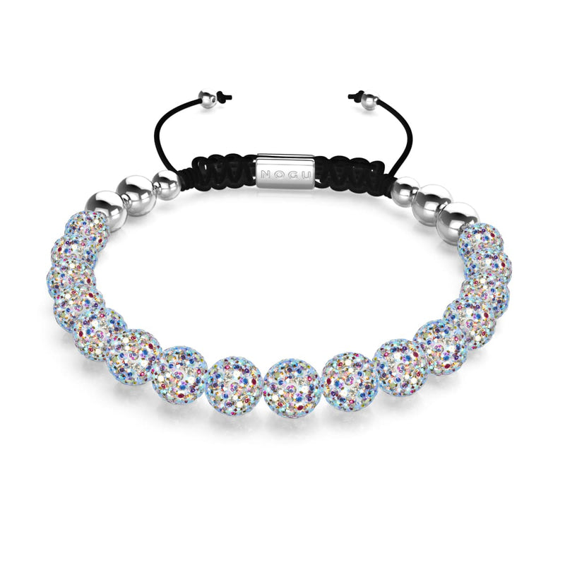 Rainbow Confetti | Silver x Black | Kikiballa Bracelet