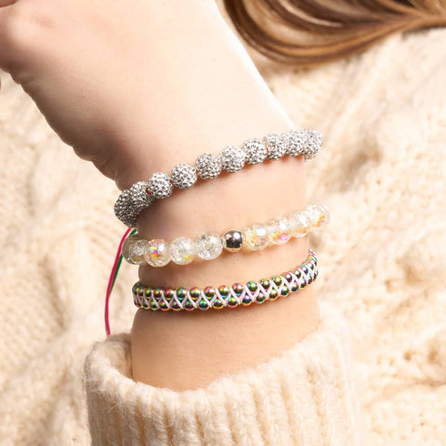 Winter White Crystal | Silver x Spectrum | Kikiballa Bracelet