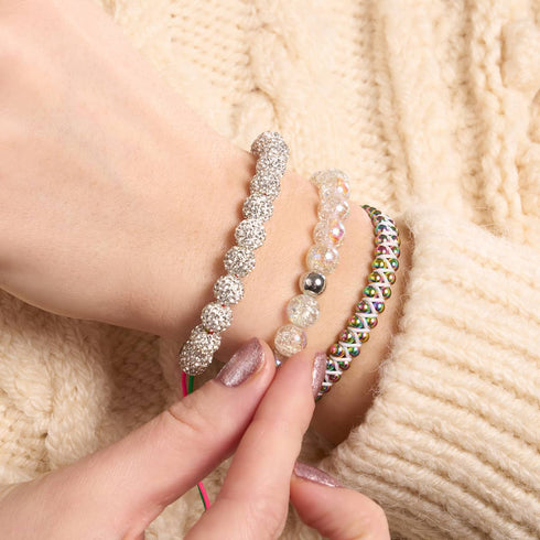 Winter White Crystal | Silver x Spectrum | Kikiballa Bracelet