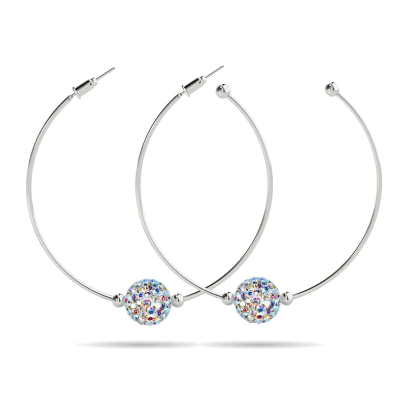 Confetti Crystal | Silver | Kikiballa Hoop Earrings
