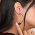 Obsidian Crystal | Gunmetal | Kikiballa Hoop Earrings