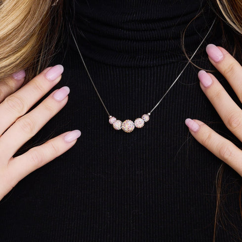 Confetti Crystal | .925 Sterling Silver | Kikiballa Infinity Clasp Necklace