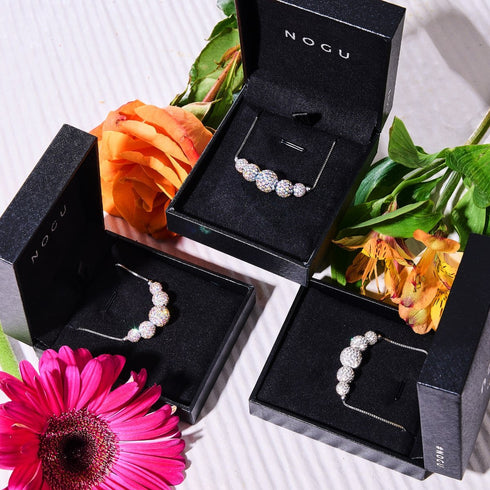 Midnight Confetti Crystal | .925 Sterling Silver | Kikiballa Infinity Clasp Necklace