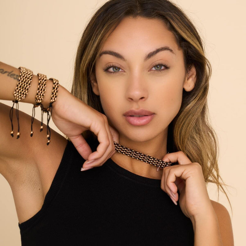 Black x Rose Gold | Kismet Links | Choker Necklace