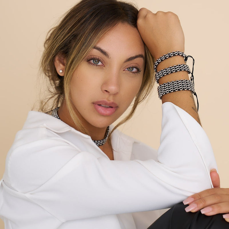 Black x Silver | Kismet Links | Choker Necklace