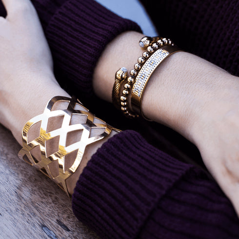 Ribbon | 18k Gold | Laser Cut Cuff